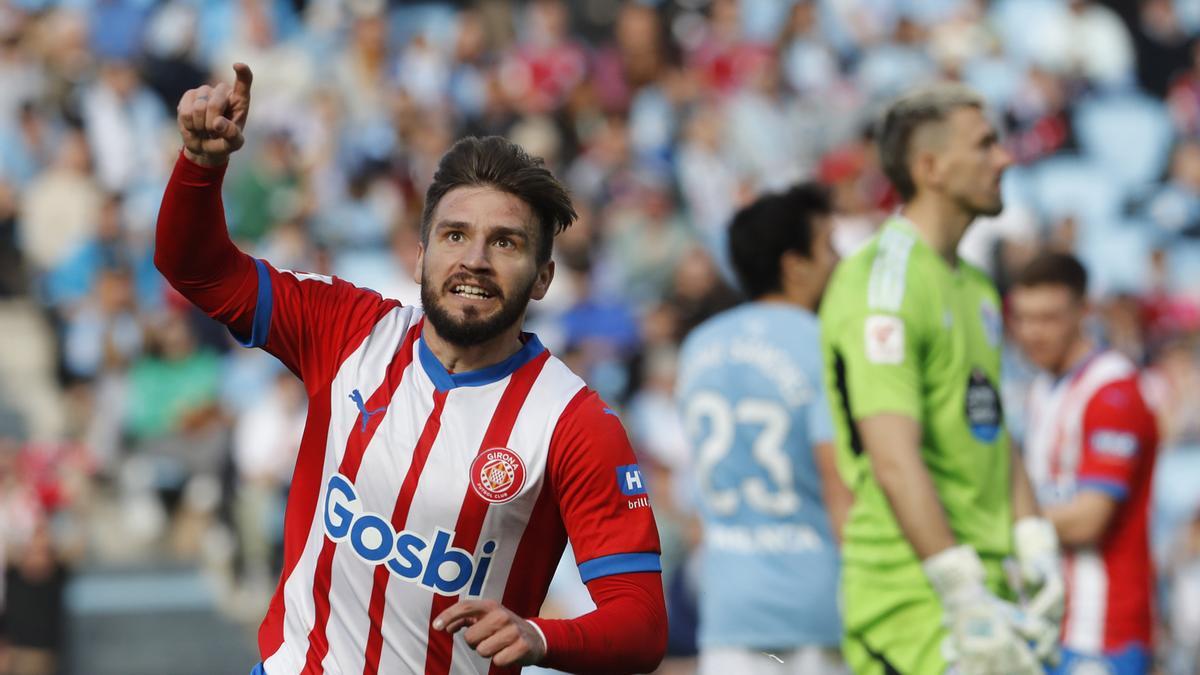 Portu celebrando su gol ante el Celta de Vigo / El Periódico de España