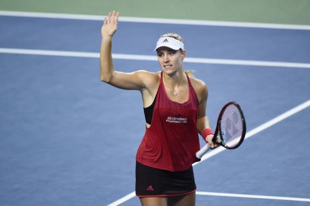 Kerber celebrates her quarterfinal victory (Getty/Matt Roberts)