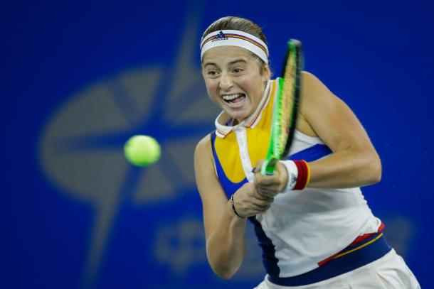 Ostapenko came back from a poor first set to seal one of the best wins over her career (Getty/Wang He0