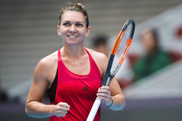 Halep celebrates following her win over Daria Kasatkina (Getty/Lintao Zhang)