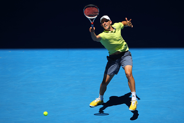 Dominic Thiem battling it out in the Melbourne sun against Denis Kudla/Getty Images)