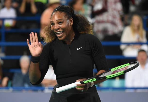 Williams during her exhibition match against Jelena Ostapenko in Abu Dhabi (Getty/Tom Dulat)