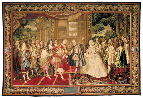 "Encuentro de Luis XIV, Rey de Francia y de Navarra, y de Felipe IIII, Rey de España, en las Isla de los Faisanes (1660) | Foto: Embajada de Francia en España