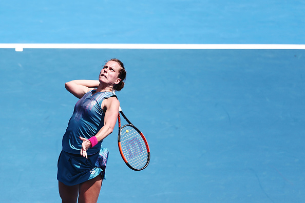 Barbora Strycova prepares for an overhead shot | Photo: Anthony Au-Yeung/Getty Images AsiaPac