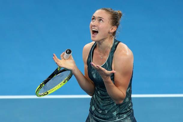 Sasnovich celebrates her semifinal victory over Anastasija Sevastova (Getty/Chris Hyde)