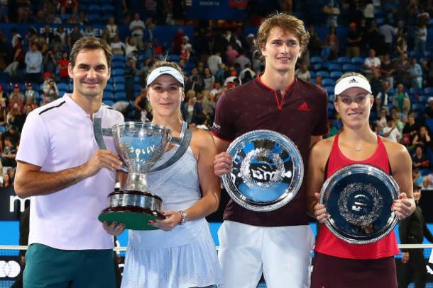 The two teams together after the final (Getty/Paul Kane)