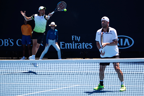 Mate Pavic strikes a forehand shot (Photo: Darrian Traynor/Getty Images)