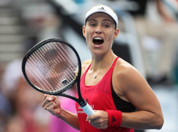 Kerber celebrates winning her 11th career title in Sydney (Getty/Mark Metcalfe)