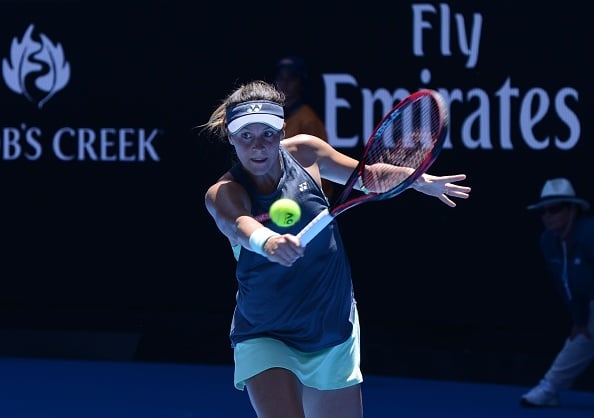 Tatjana Maria in action during the first round of the Australian Open. (Photo: Anadolu Agencyl/Getty Images)