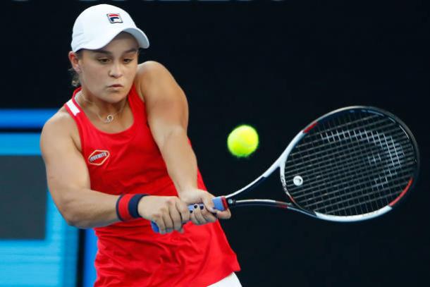 Barty rallied from a set down for the second match in a row to secure victory (Getty/Scott Barbour)