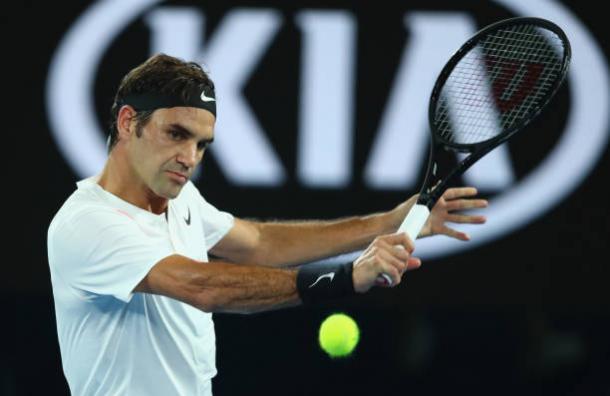 Roger Federer in action during the second round (Getty/Clive Brunskill)
