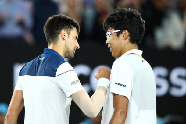 Chung upset Djokovic in straight sets (Getty/Cameron Spencer)