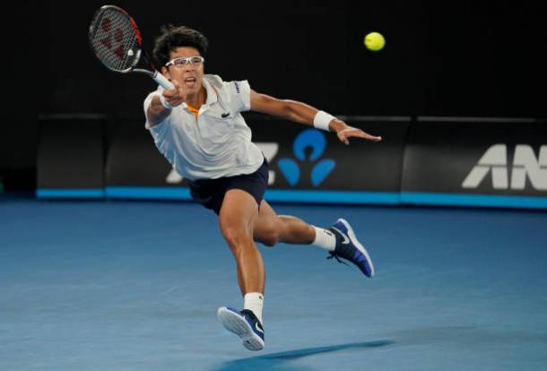 Hyeon Chung was too strong for a ragged Djokovic out on the Rod Laver Arena (Getty/Xin Li)
