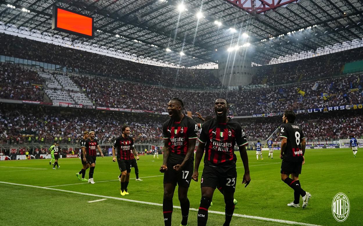 Los jugadores celebrando el 3-2. Fuente: AC Milan