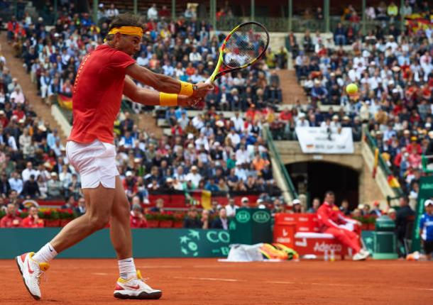 Rafael Nadal had the best comeback win possible, helping his nation to stay in the tie | Photo: Manuel Queimadelos Alonso / Getty Images Sport