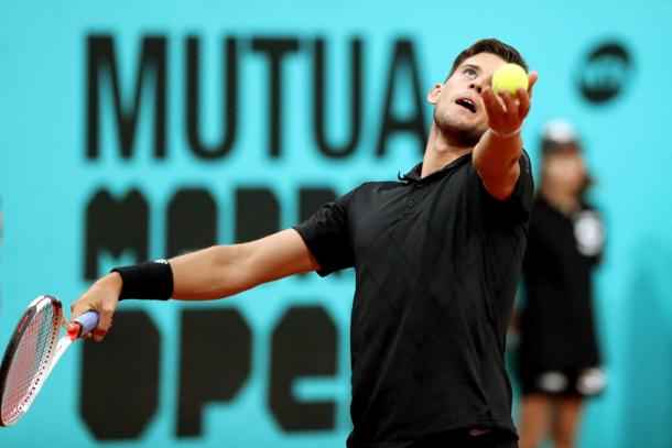 Dominic Thiem getting ready to serve (Photo: Europa Press)