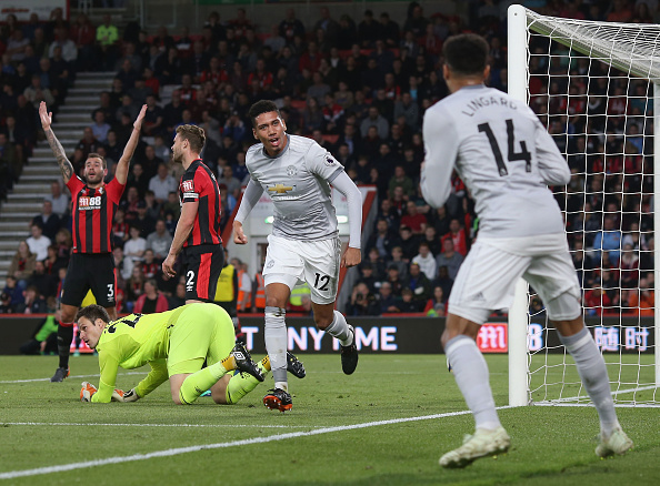 Smalling abriu o placar da partida (Foto: Matthew Peters - Manchester United/Getty Images)