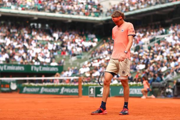 Zverev was unfortunately blighted by injury in his first Grand Slam quarterfinal (Getty/Clive Brunskill)
