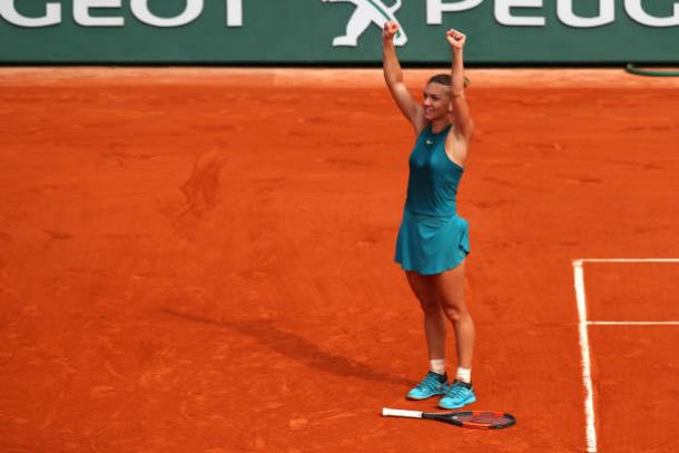 Halep celebrates winning her first Grand Slam title (Getty/Clive Brunskill)