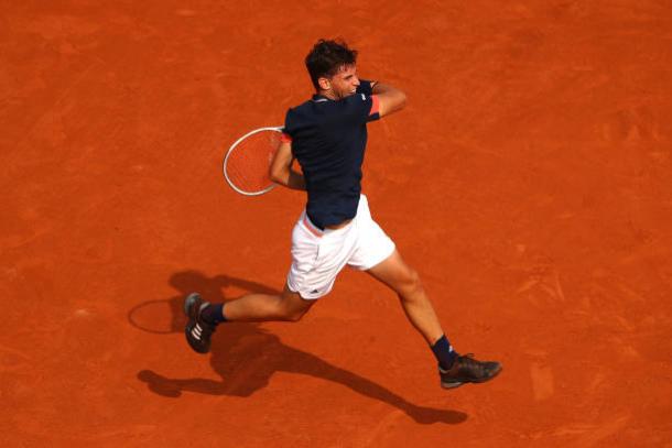 Thiem by no means disgraced himself in his first Major final, but was eventually broken down by Nadal (Getty/Cameron Spencer)