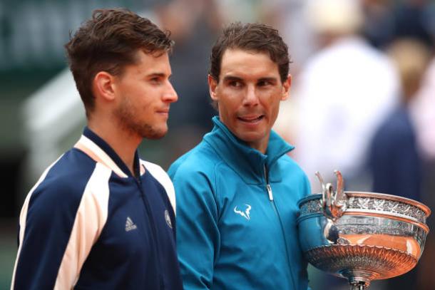 Thiem and Nadal following the final (Getty/Cameron Spencer)