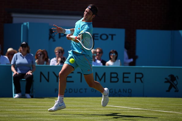 Cameron Norrie in action at the Queens Club last week (Photo: Mark Atkins/Getty Images)