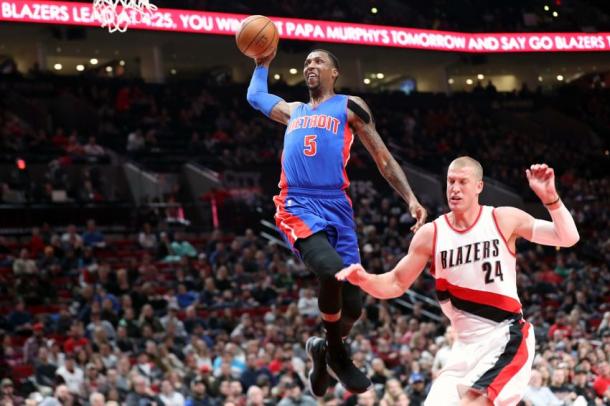 Kentavious Caldwell-Pope proiettato a canestro. Fonte: Pistons powered