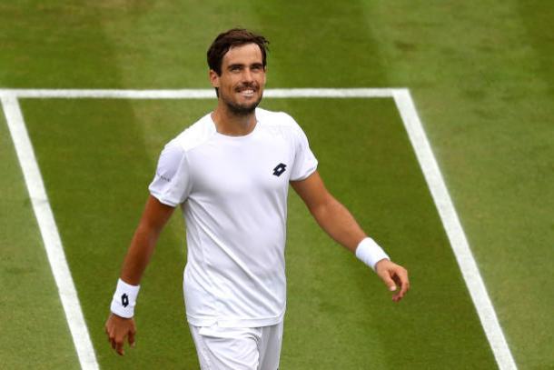 Guido Pella celebrates after beating Marin Cilic (Getty/Matthew Stockman)