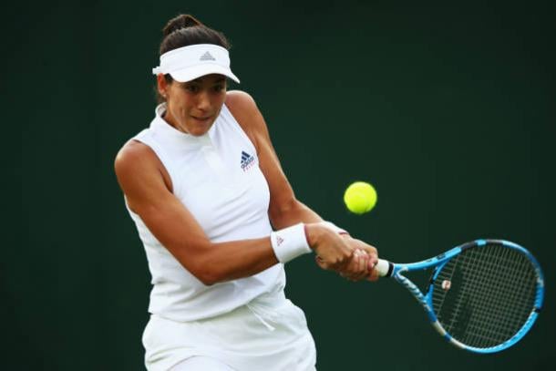 Muguruza in action at Wimbledon (Getty/Clive Mason)