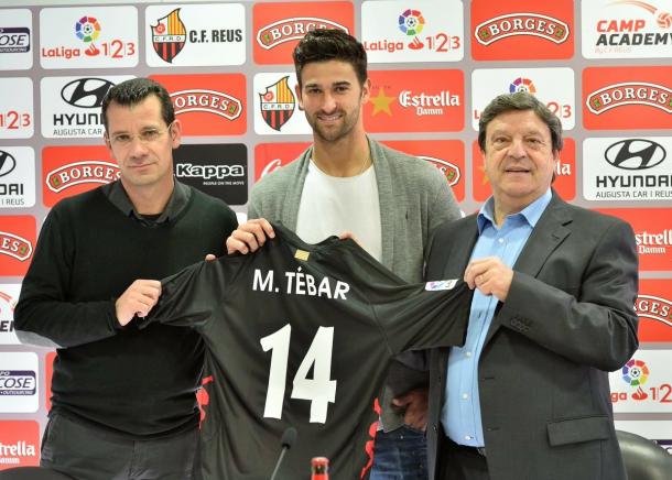 Marcos Tébar, en su presentación como nuevo jugador del Reus | FC Reus