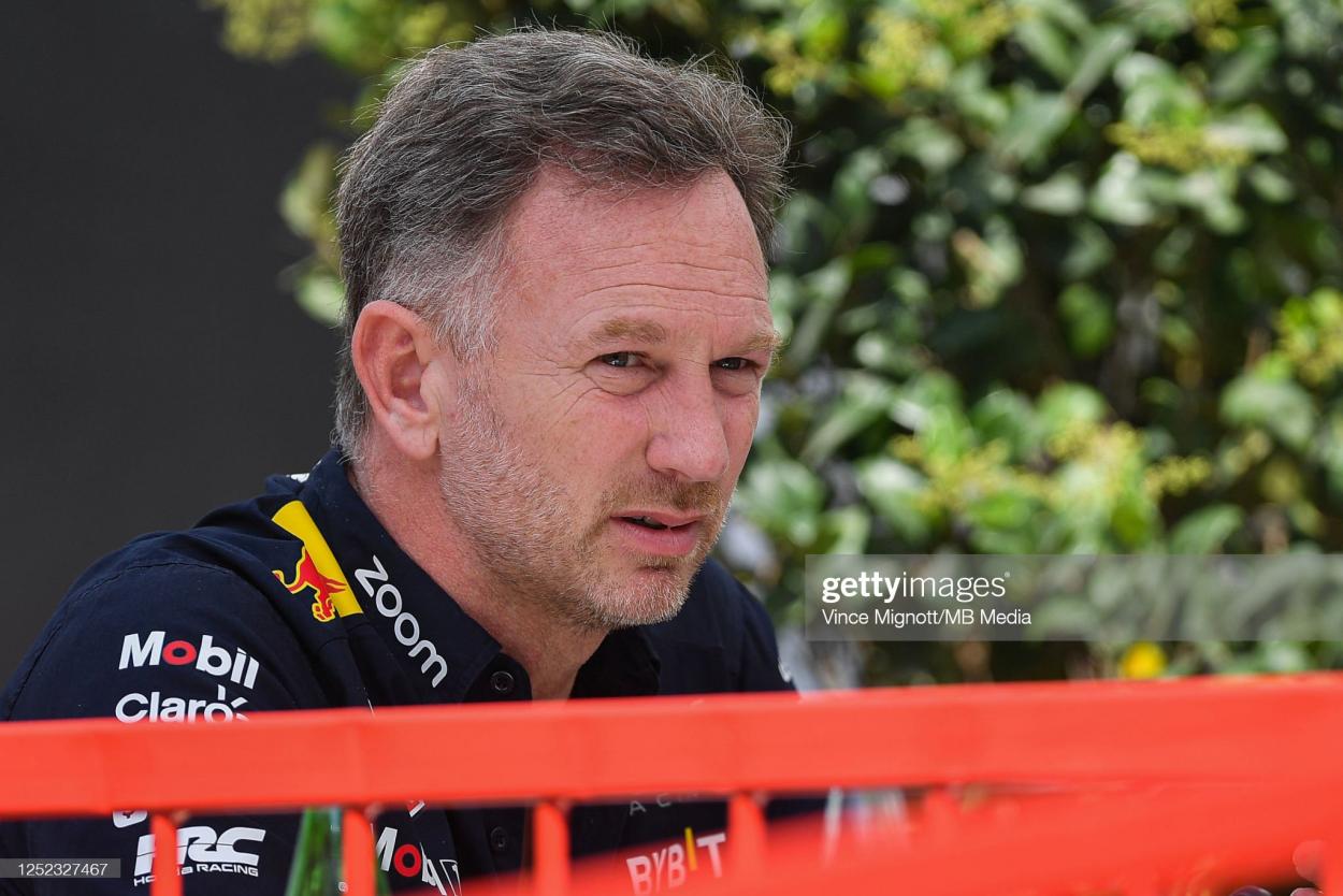 Horner looking on during the Azerbaijan Sprint Race - (Photo by Vince Mignott/MB Media/Getty Images)