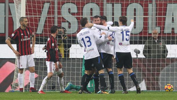Los jugadores de 'La Dea' celebran el tanto de Cristante que hacía el 0-1. / Foto: atalanta.it