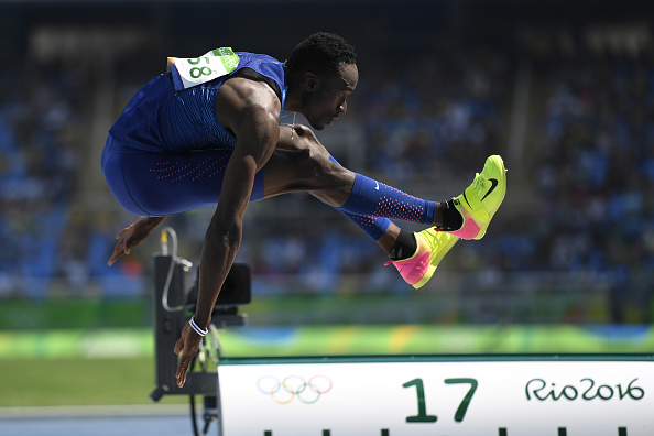 Will Claye in action during the final of the Triple Jump (AFP/Fabrice Coffrini)