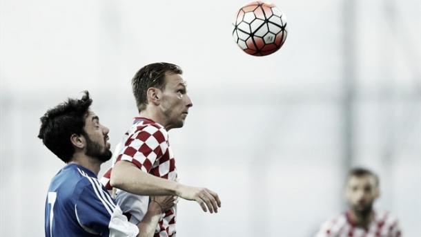 Above: Ivan Rakitic heading the ball in Croatia's 10-0 win over San Marino | Photo: AFP / Getty Images