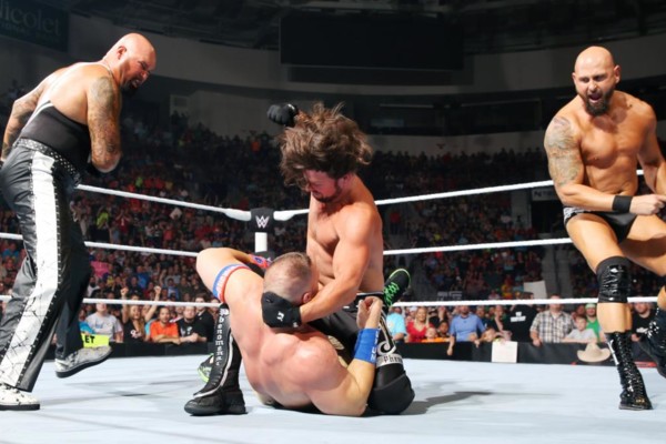 AJ Styles attacks John Cena (image: WhatCulture.com)