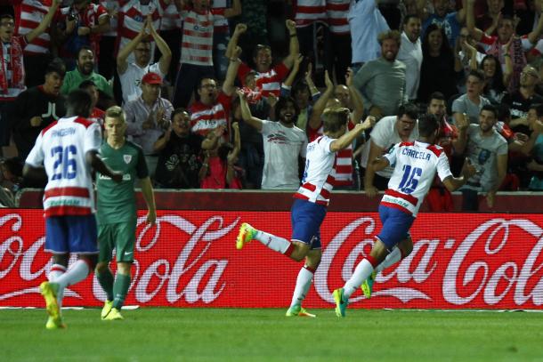 Carcela celebra su gol | Foto: AL Juárez