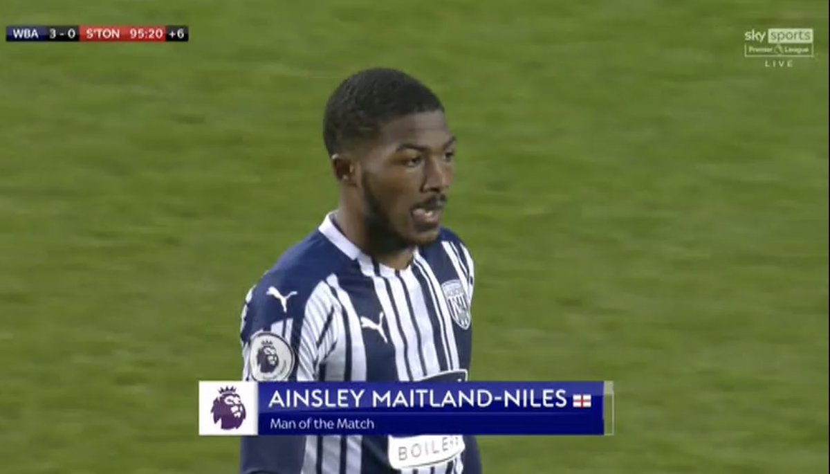 Maitland Niles was named Man-of-the-Match in West Brom's 3-0 victory over Southampton