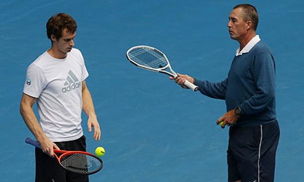 Andy Murray working with Ivan Lendl prior to the start of the Australian Open in 2013. (Photo: Associated Press)