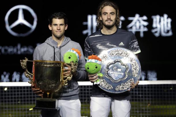 Thiem (l.) def Tsitsipas (r.) in their most recent meeting/Photo: Matk Schiefelbein