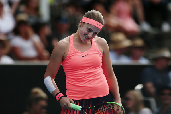 Ostapenko reacts during the match | Photo: Anthony Au-Yeung/Getty Images AsiaPac
