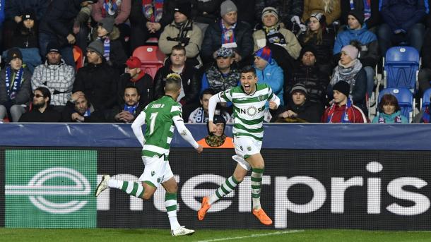 Rúben Ribeiro y Battaglia fueron los protagonistas del gol | Foto: Sporting CP