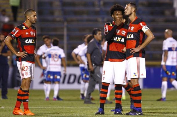 Fla acertou a trave em duas oportunidades, mas acabou perdendo após gol de bola parada | Foto: Staff Images/Flamengo
