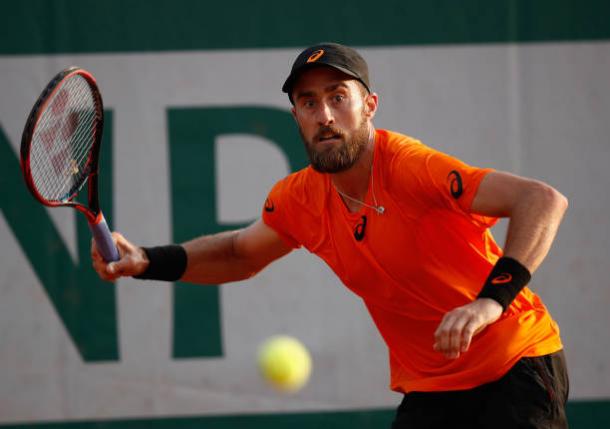 Steve Johnson in action during his first round win over Yuichi Sugita (Getty/Adam Pretty)