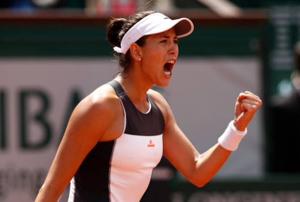 Garbine Muguruza during her three-set win against Anett Kontaveit in the second round (Getty/Adam Pretty)