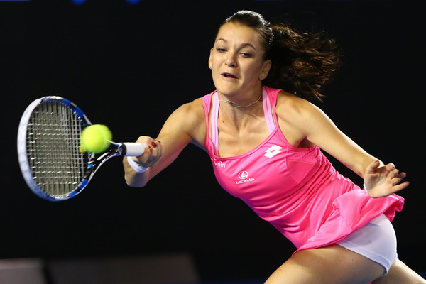 Agnieszka Radwanska plays a forehand during her Australian Open semifinal. Photo: Quinn Rooney/Getty Images