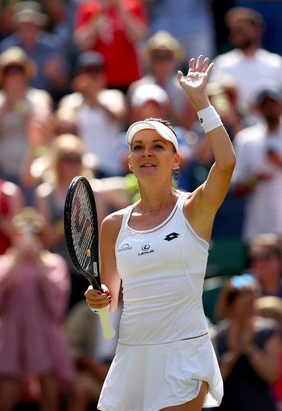 Agnieszka Radwanska celebrates her win over Timea Bacsinszky | Photo: Clive Brunskill/Getty Images Europe