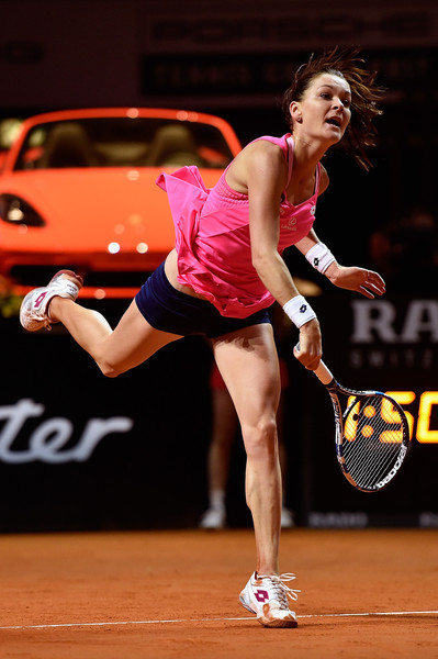 Agnieszka Radwanksa at the 2016 Porsche Tennis Grand Prix. Photo: Dennis Grombkowski/Bongarts