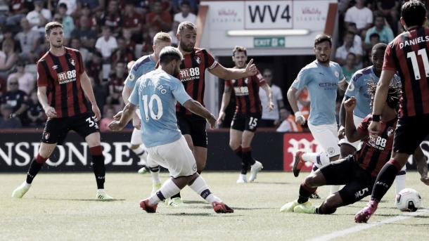 El Kun Agüero abre el marcador./ Foto: Premier League