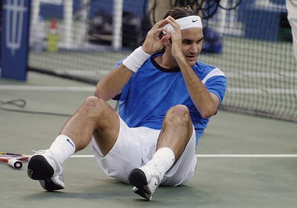 Federer celebrates his first US Open triumph in 2004 (Getty/Al Messerschmidt)