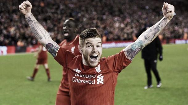 Alberto Moreno celebrates a Liverpool victory in typical fashion (image:ESPN.com)